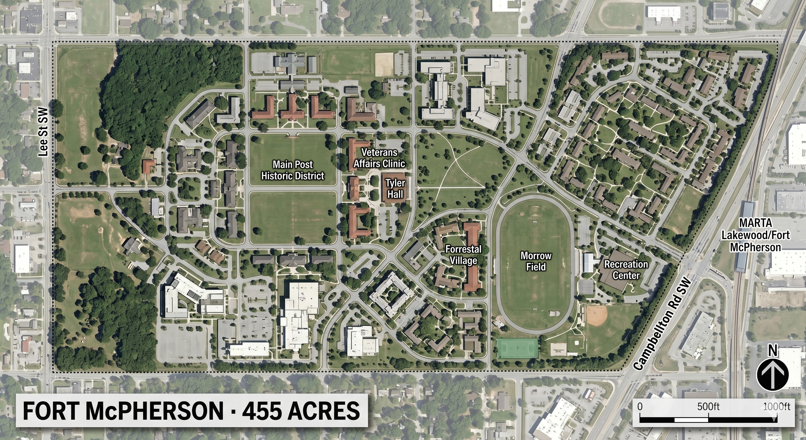 Fort McPherson 455-acre redevelopment site plan, Atlanta, GA